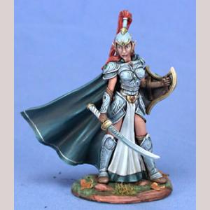 Female High Elf Warrior with Sword and Shield