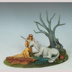 The Seduction - Maiden with Unicorn - Diorama