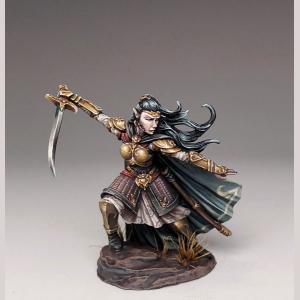 Female Elven Warrior with Scimitar