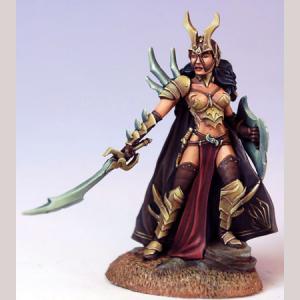 Female Anti-Paladin with Sword and Shield