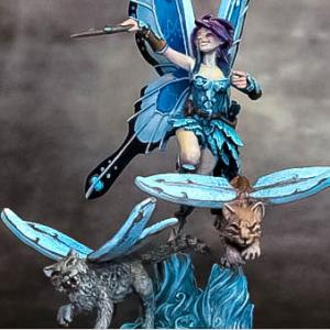 Ali the Fairy with Winged Cats Diorama