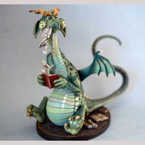 Sitting Book Wyrm Dragon